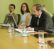 Gustavo Arriagada presenta Bancafacil.cl junto a Paulina Cornejo y Alejandro Lühr.